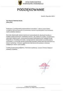 List referencyjny - Urząd Marszałkowski Woj. Pomorskiego