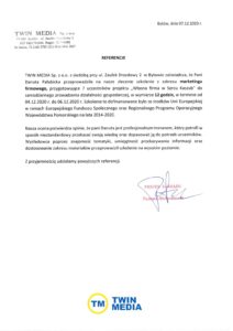 List referencyjny - TWIN MEDIA