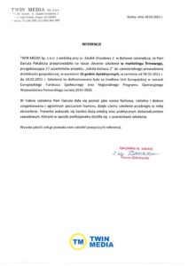 List referencyjny - TWIN MEDIA