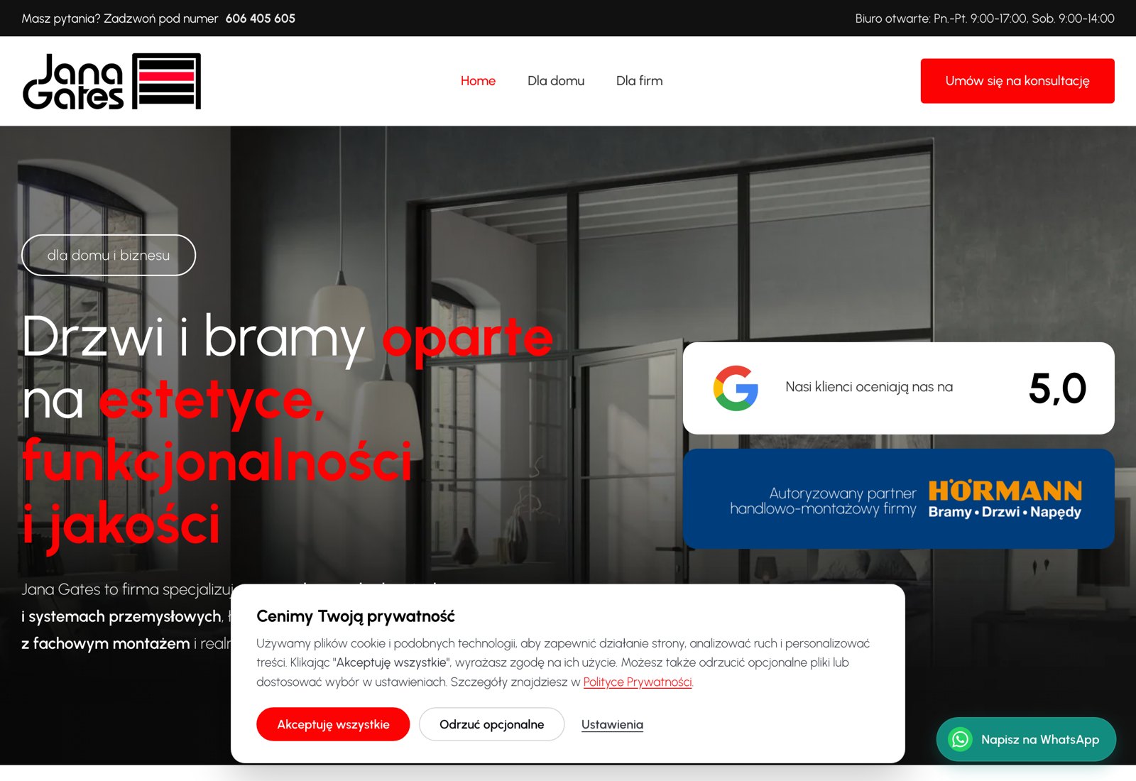 Strona główna Jana Gates - bramy garażowe, drzwi i okna, Bytów