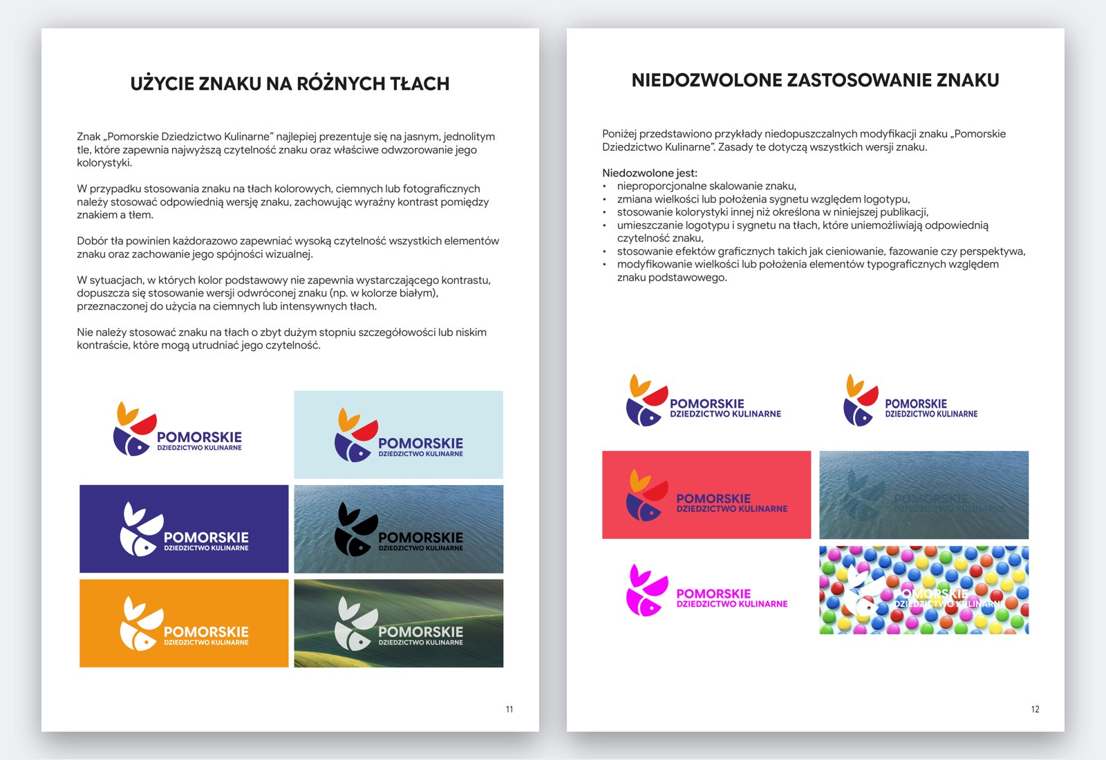 Dwie kartki z księgi znaku: użycie na różnych tłach oraz niedozwolone modyfikacje