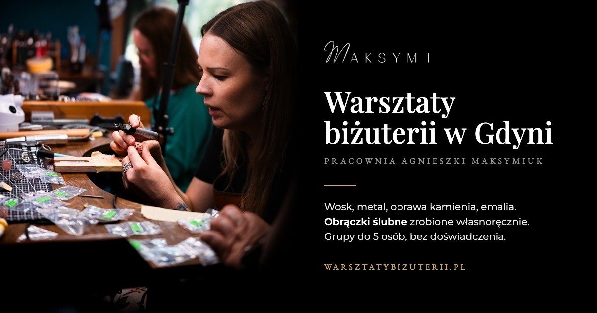 Grafika do udostępnień: Warsztaty biżuterii w Gdyni, pracownia Agnieszki Maksymiuk